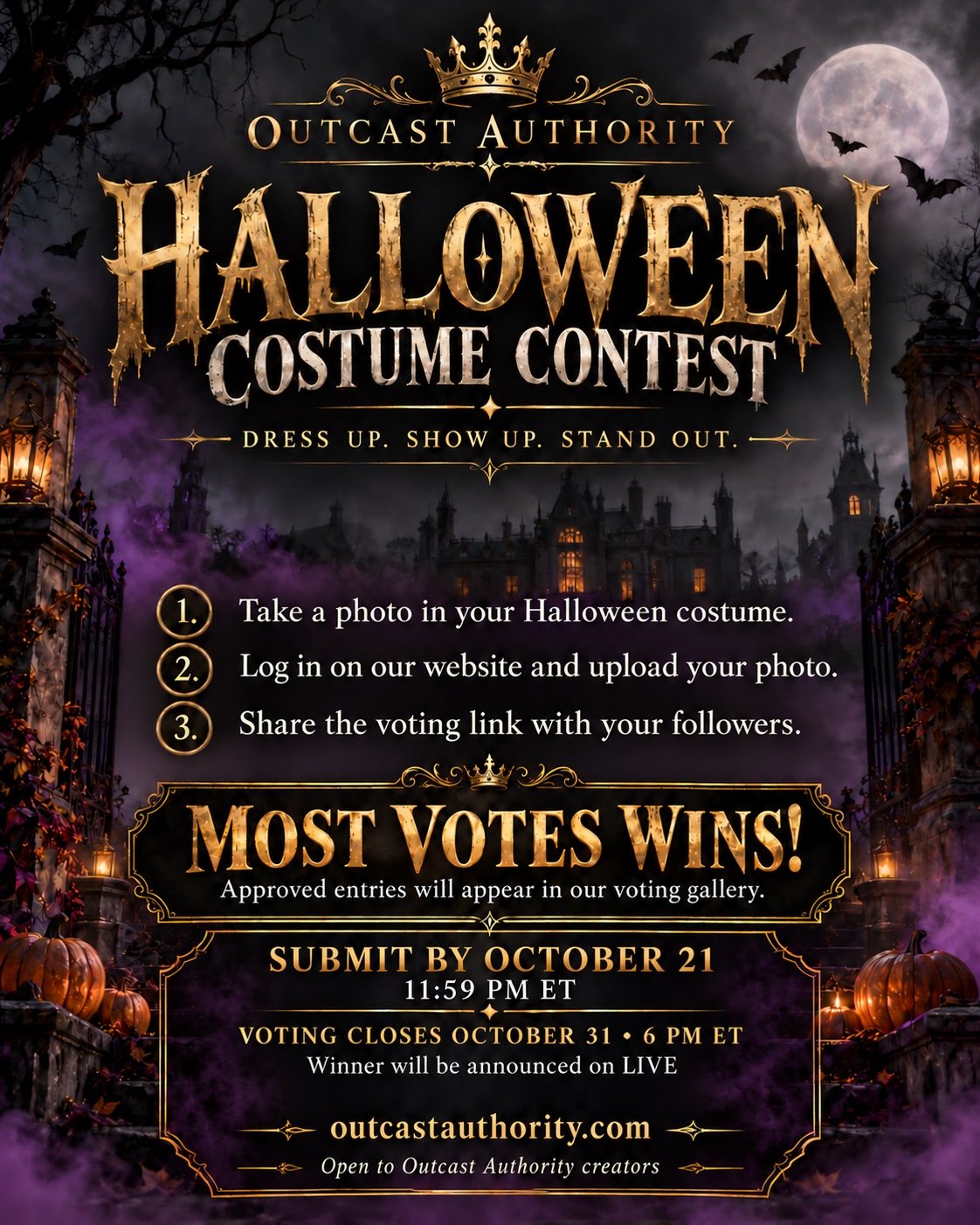 Outcast Authority Halloween Costume Contest flyer